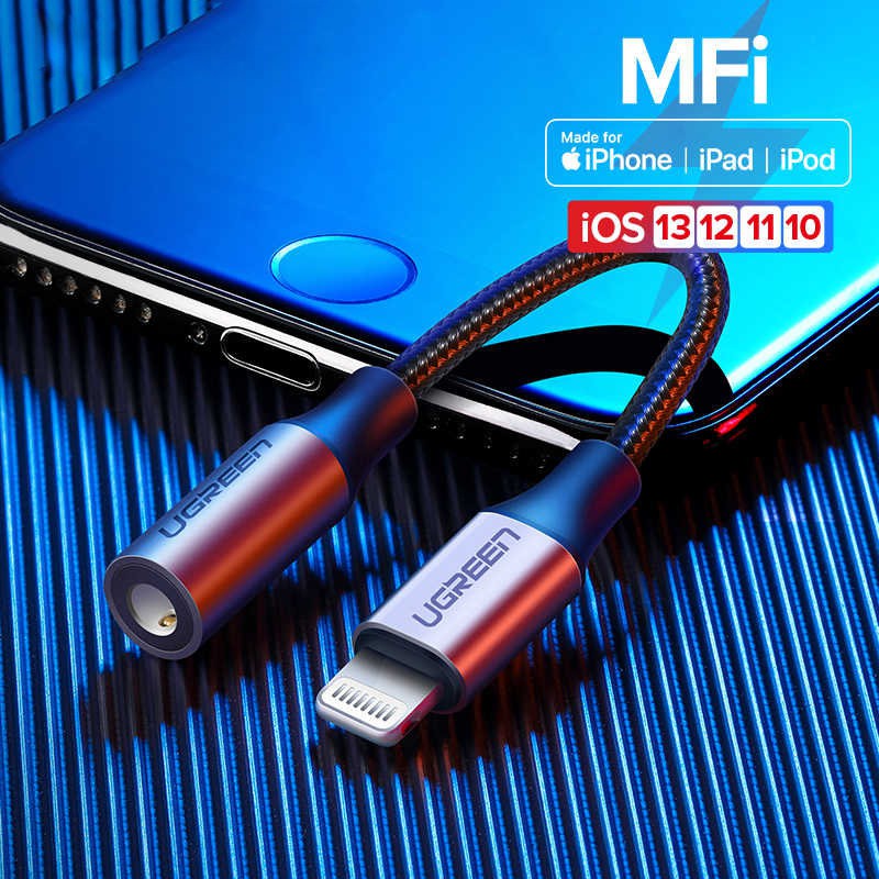 Cáp chuyển đổi Lightning sang 3.5mm Audio chuẩn MFI UGREEN US211