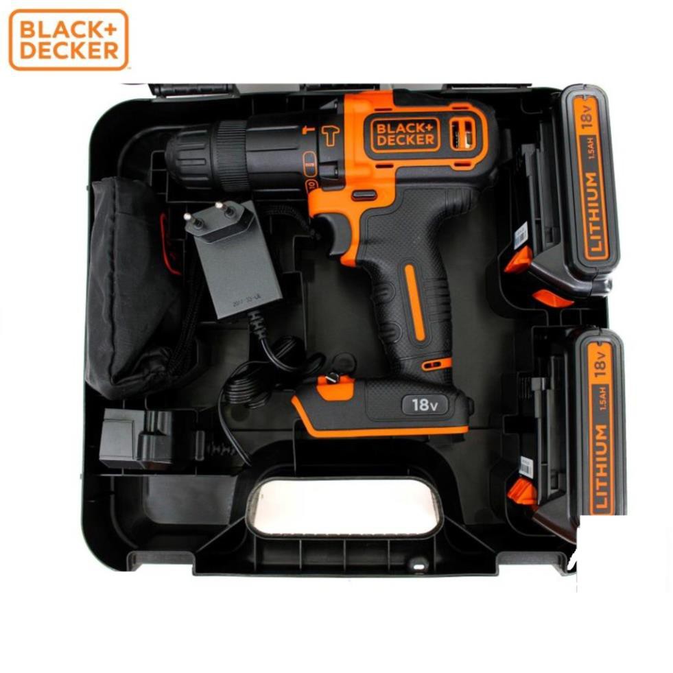 Máy khoan cầm tay 18V Black & Decker BDCHD18K2AC-B1