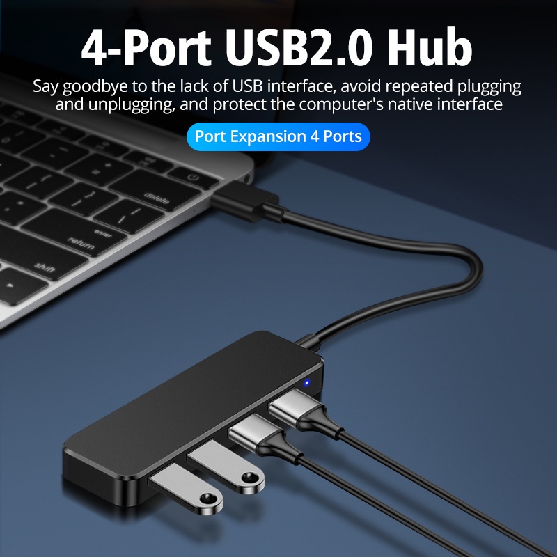 Bộ chia 4 cổng ANKNDO USB 2.0 tốc độ cao thích hợp cho máy tính