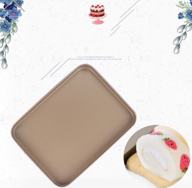 Khay Nướng Bánh Hình Chữ Nhật Chống Dính Màu Vàng 24x18x2