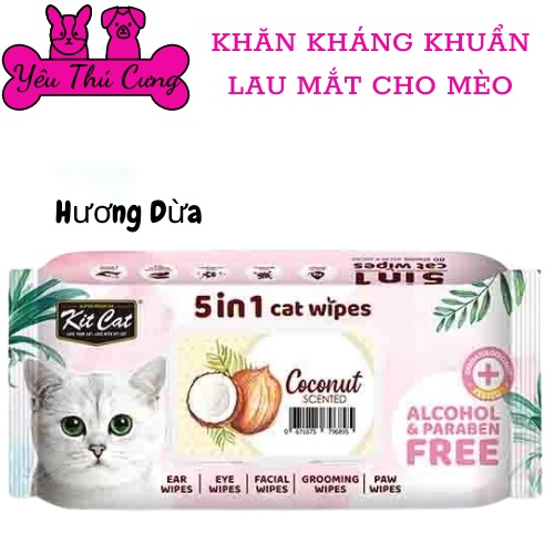 Khăn ướt kháng khuẩn cho mèo Kit cat-YÊU THÚ CƯNG