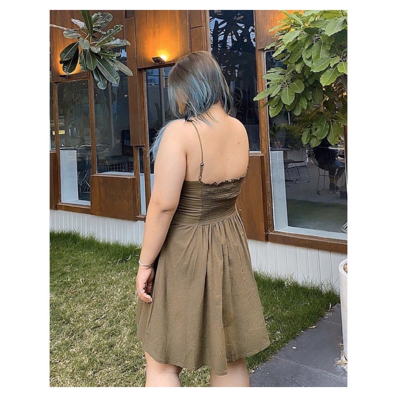 Đầm hai dây thiết kế hàng nút và co giãn lưng DOKESI  - Briana Dress