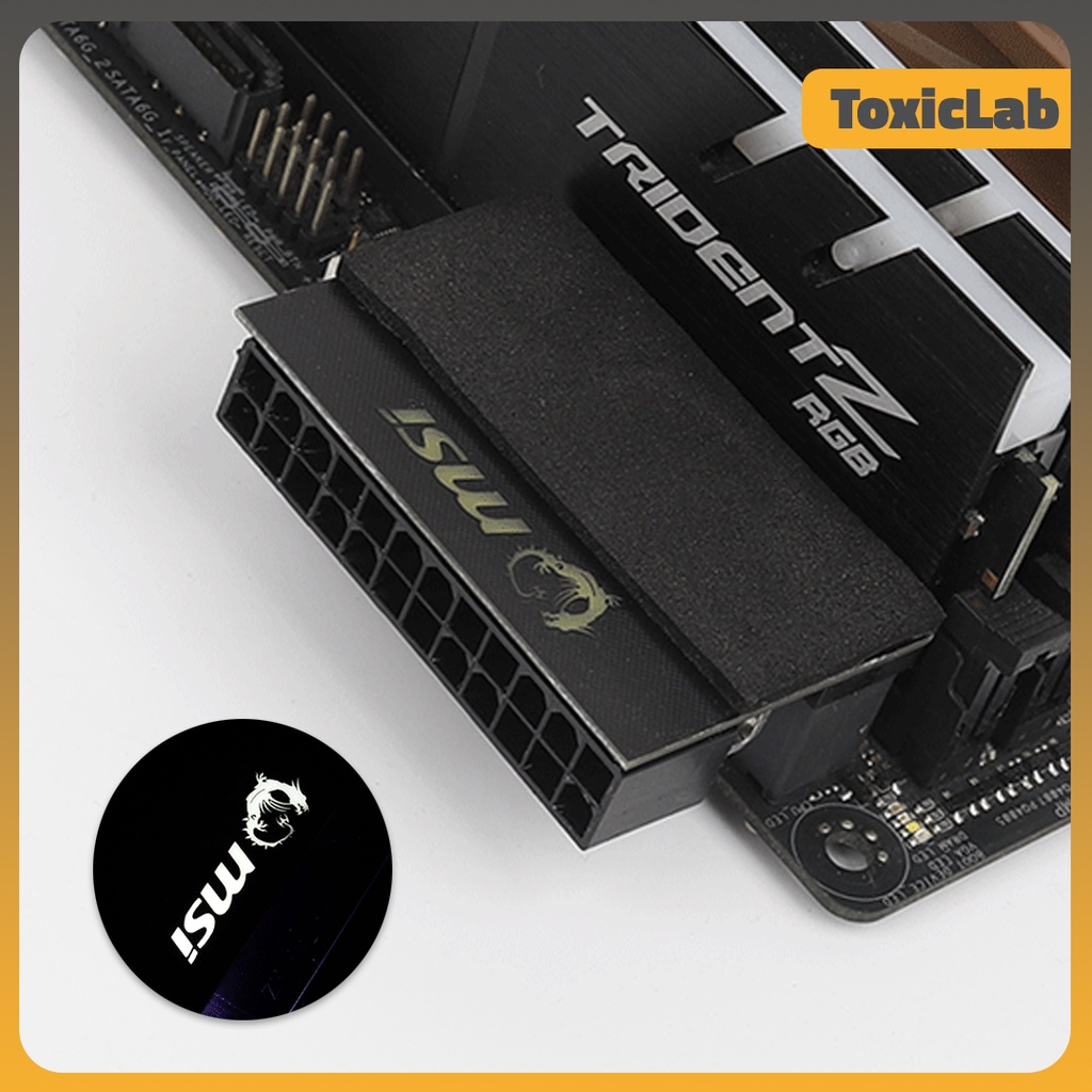 Cổng đảo góc 90 độ chân nguồn 24Pin có LED - Hỗ trợ đi dây trong Case