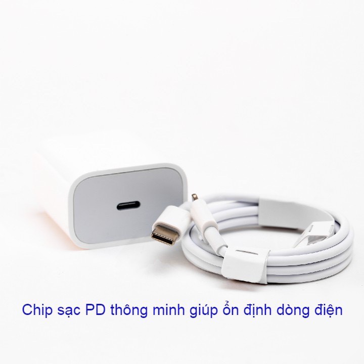 Bộ Củ Cáp Sạc Nhanh PD 20W iPhone/iPad Type C Lightning Chính Hãng Bảo Hành 12 Tháng 1 Đổi 1