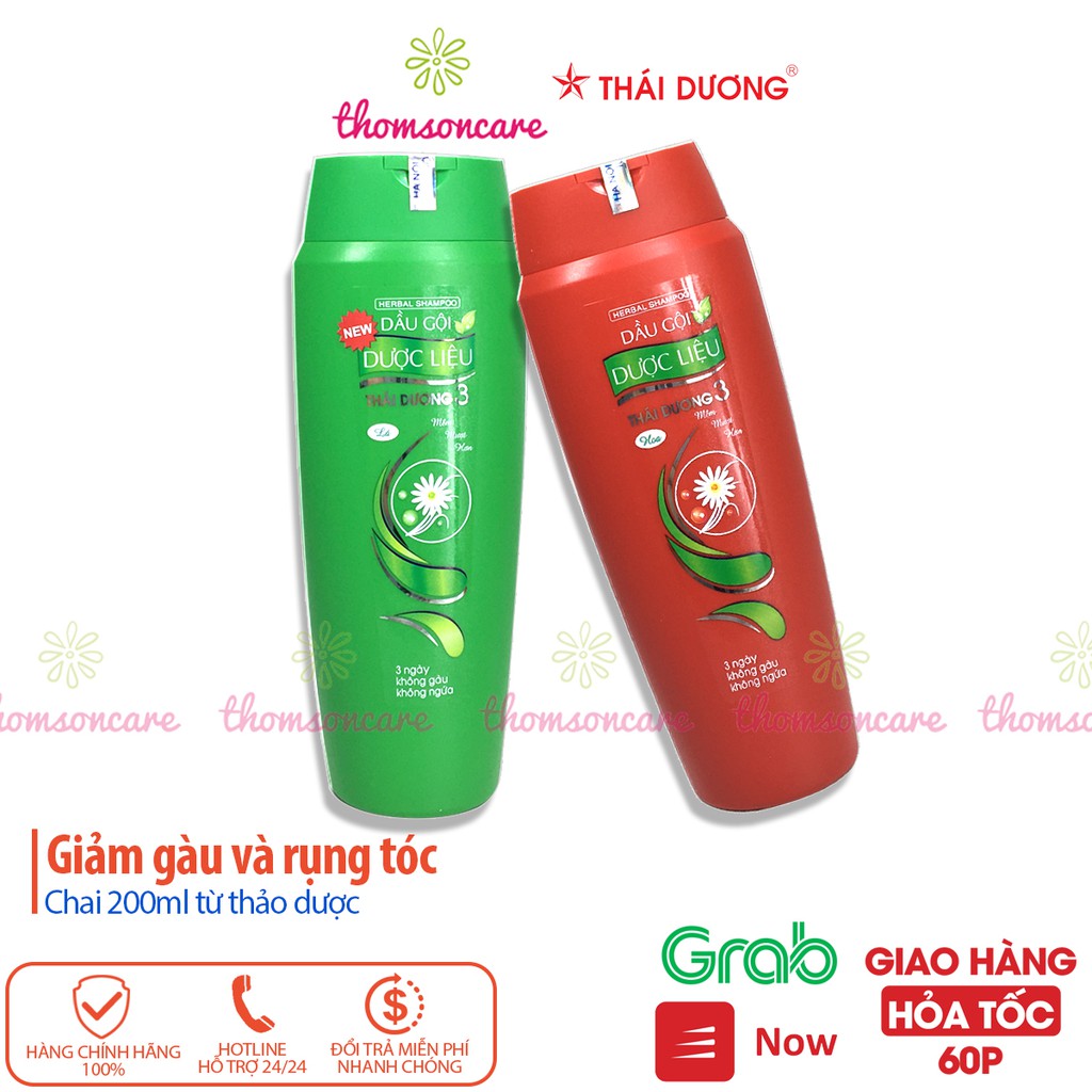 Dầu gội dược liệu Thái Dương 3, ngăn ngừa gàu, dưỡng tóc từ thảo dược, giảm rụng tóc