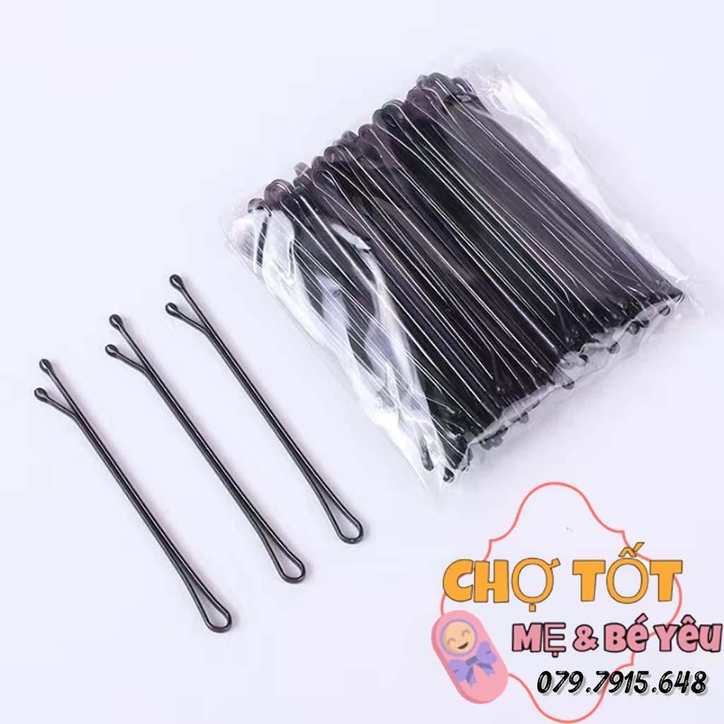 Kẹp tóc đen, kẹp tăm xỉa màu đen bịch 50 cái, kẹp ghim tóc