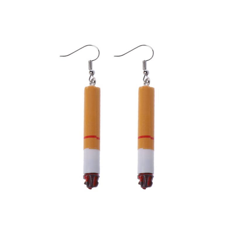 Khuyên tai hình điếu thuốc lá bằng nhựa acrylic nhân tạo thời trang vui nhộn cho nữ chất lượng cao