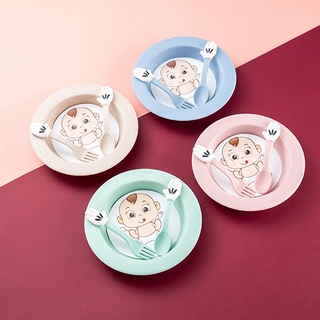 Bát lúa mạch ăn dặm kèm thìa dĩa Children