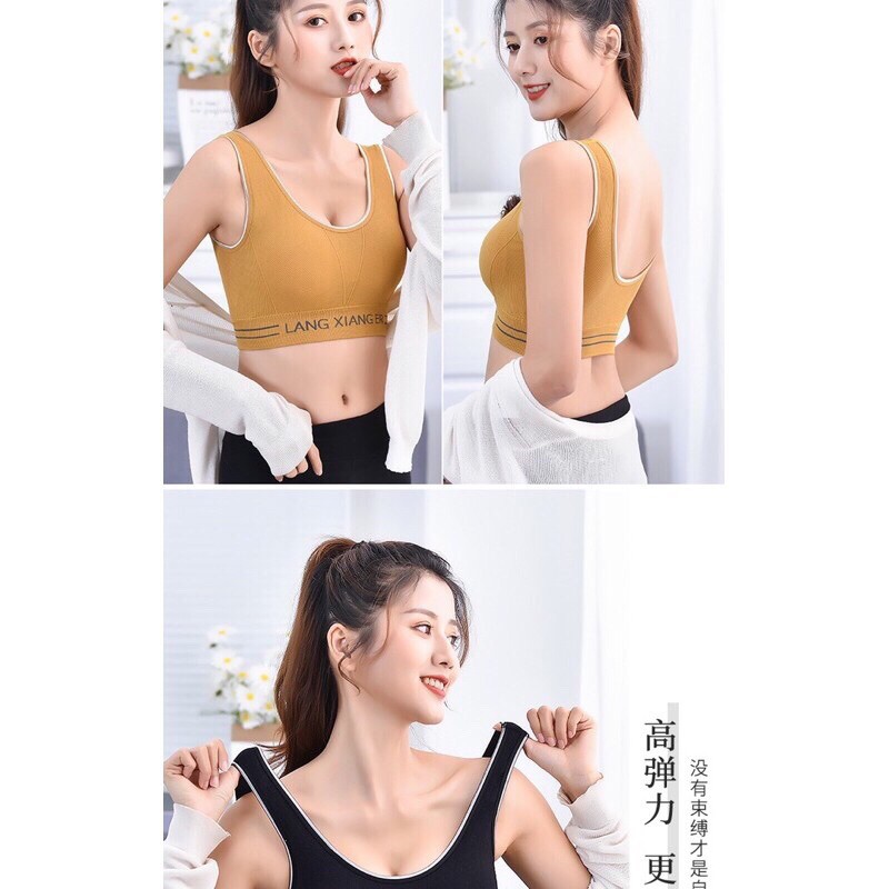 Áo bra tập gym yoga bra thể thao viền kim tuyến cực đẹp dáng croptop có đệm ngực 5720