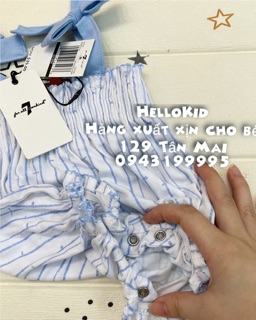 Romper kẻ 2 dây nơ