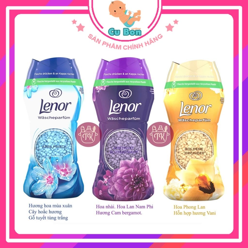 Viên xả vải khô hương nước hoa Lenor hàng Đức 210g giúp mềm vải quần áo mà còn lưu lại mùi thơm lâu như hương nước hoa