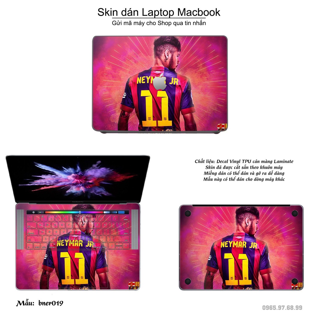 Skin dán Macbook mẫu Neymar (đã cắt sẵn, inbox mã máy cho shop)