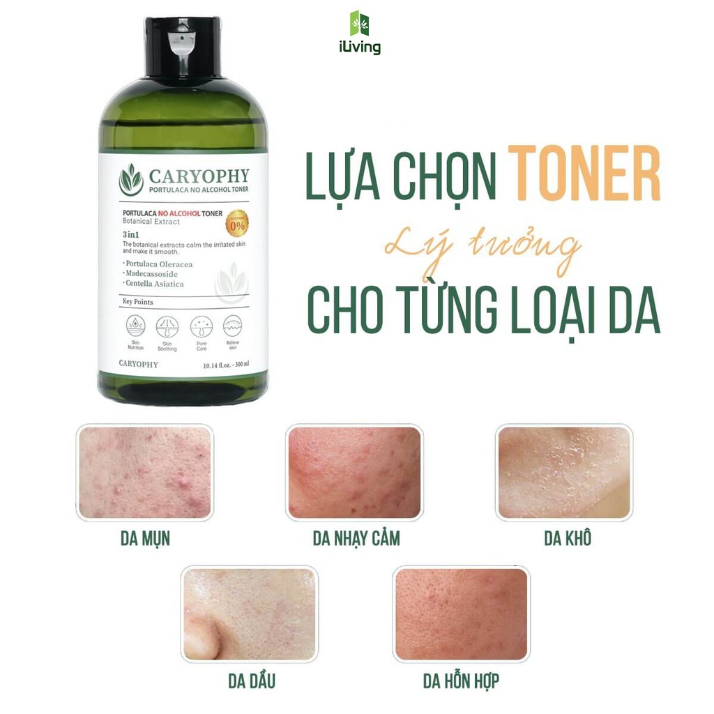 Toner cho da mụn Caryophy Portulaca 50ml ILIVING-CARTCDM50