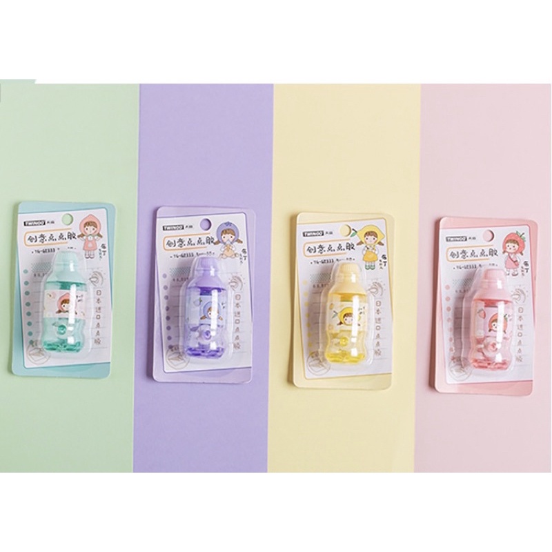 Băng dính 2 mặt dạng kéo Glue tape hình chai nước dễ thương Tẻn Tẻn