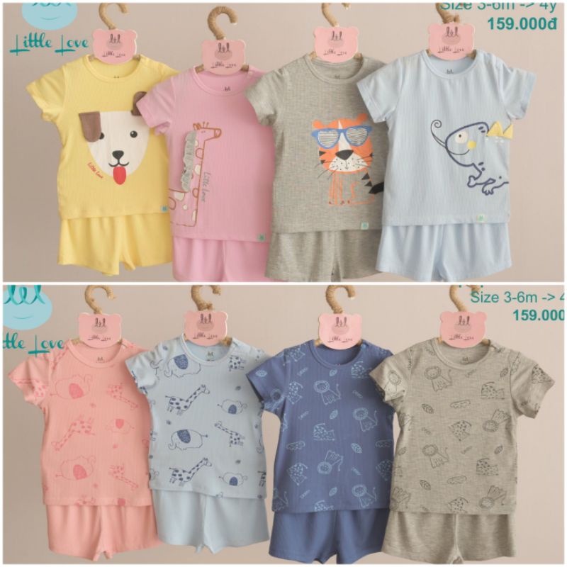 Lil little love - Set 2 áo ba lỗ mềm mát cho bé 6-18kg áo sát nách cho bé