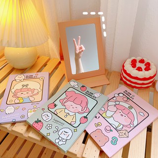 💖(Size lớn)Gương trang điểm gấp giấy họa tiết dễ thương, cô gái, gấu dễ thương [GOM]
