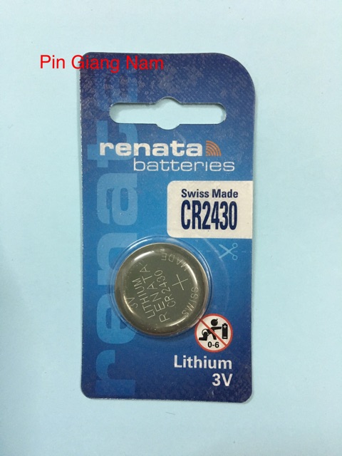 Pin CR2430 Renata Lithium 3V vỉ 1 viên