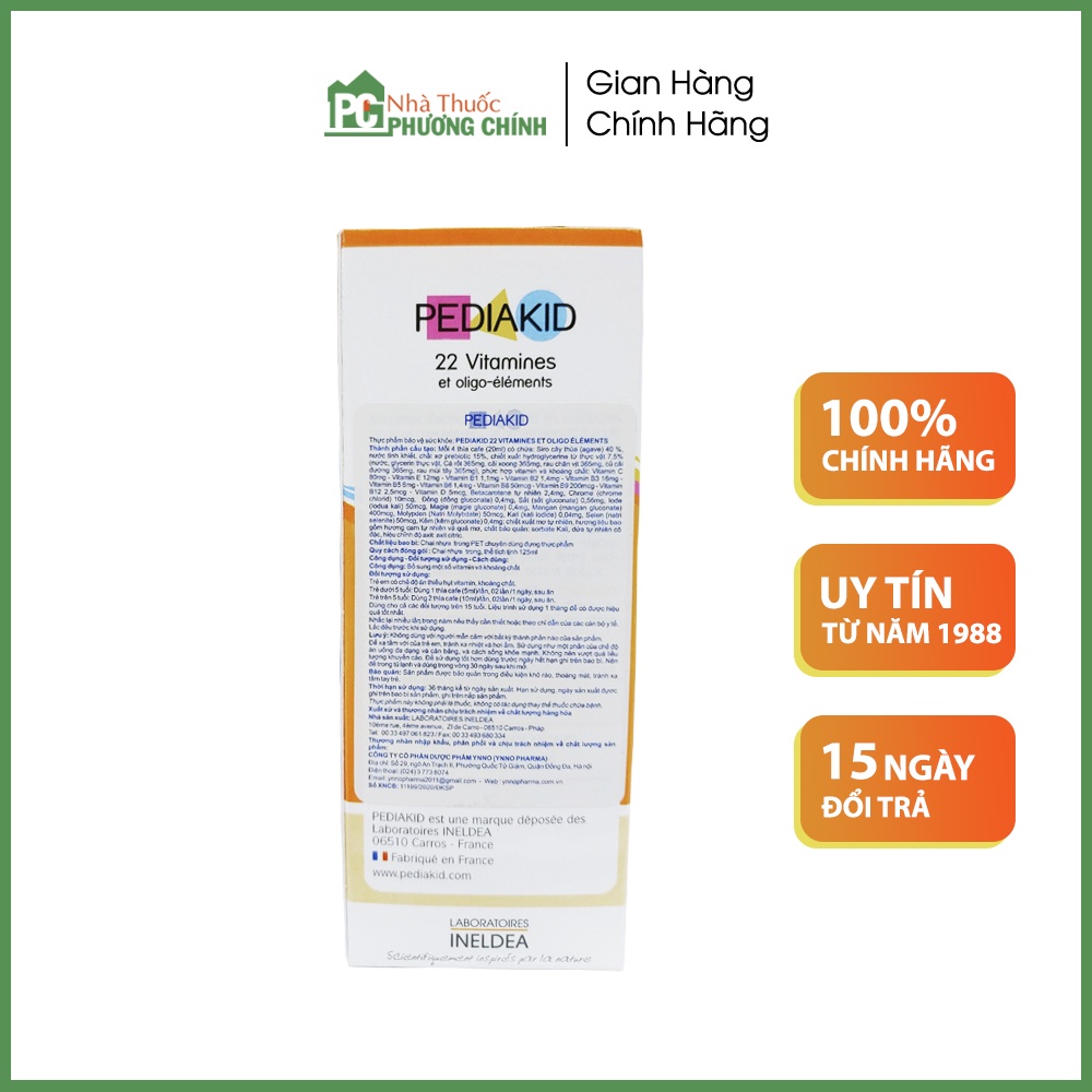 Siro Vitamin Tổng Hợp Cho Bé PediaKid 22 Vitamines Siro - Bổ Sung 22 Loại Vitamin & khoáng Chất Cho Bé
