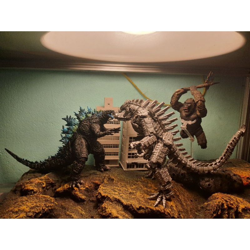 Combo set 3 mô hình quái vật godzilla, kingkong vs mechagodzilla 2021. SHM.