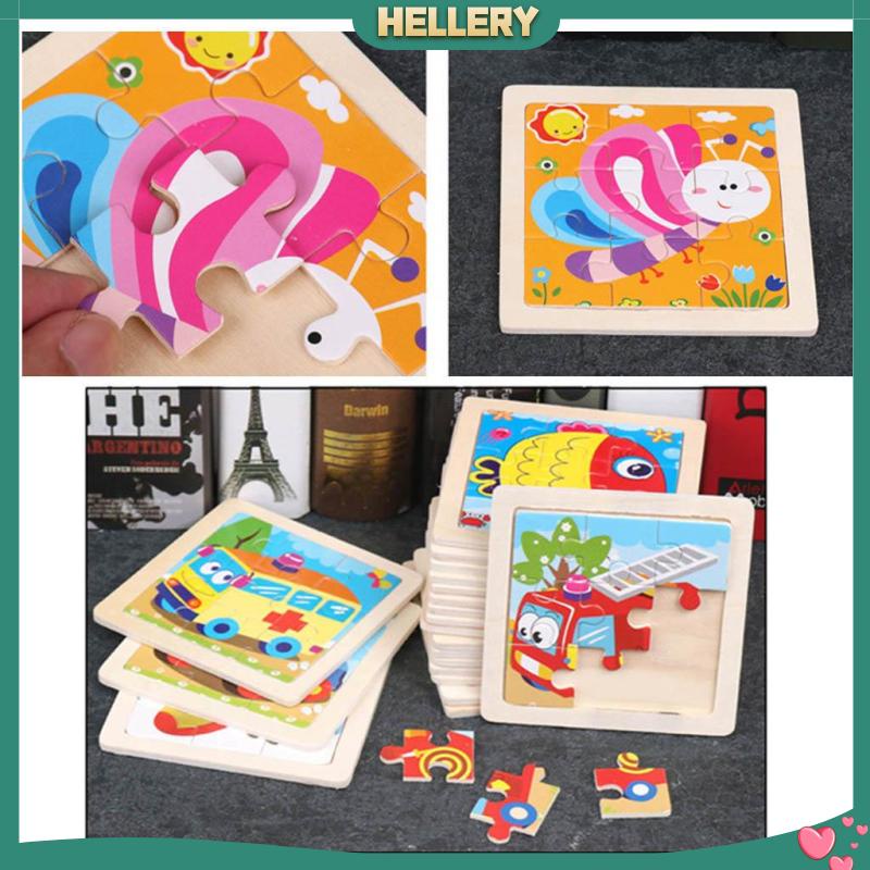 Bộ Đồ Chơi Xếp Hình 9 Mảnh Bằng Gỗ Hình Động Vật Cho Bé