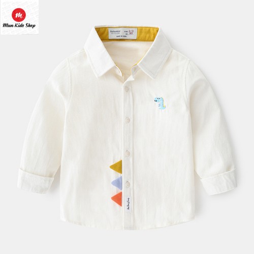 Áo sơ mi trắng bé trai, áo sơmi trẻ em cho bé 1 tuổi đến 7 tuổi phong cách Hàn Quốc
