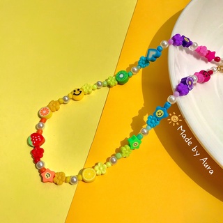 Vòng cổ Rainbow mix hoa rực rỡ Handmade thiết kế Aura