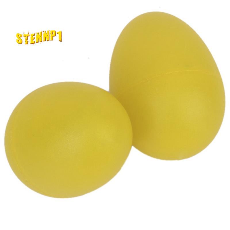 1 Pair Plastic Percussion Musical Egg Maracas Shakers yellow