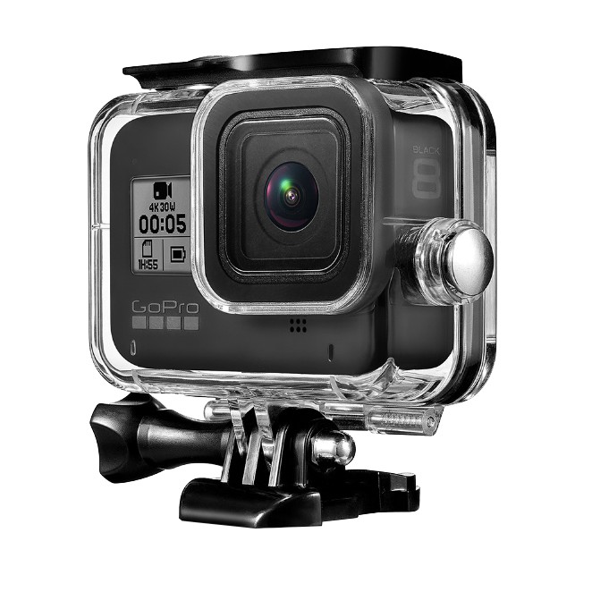 [Rẻ vô địch] Case chống nước gopro 8 chống nước cao cấp lên tới 45m - Combo kèm phao tay