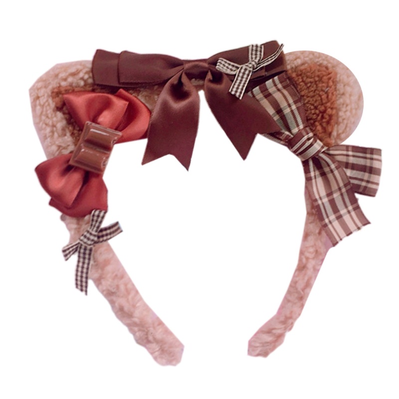 Băng Đô Tai Mèo Đính Lông Xù Phong Cách Lolita Đáng Yêu