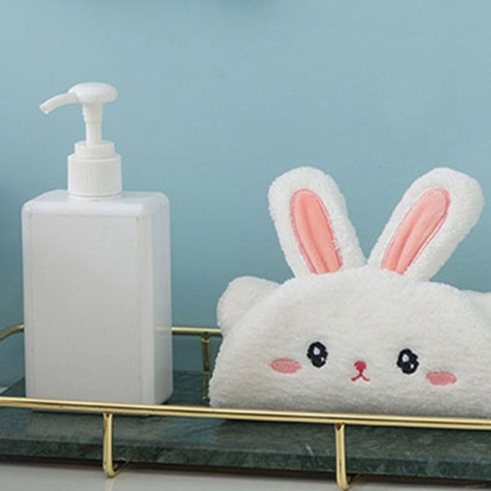 Khăn Lau Tay Dạng Treo Bằng Sợi Microfiber Nhanh Khô Họa Tiết Thỏ Hoạt Hình Dễ Thương