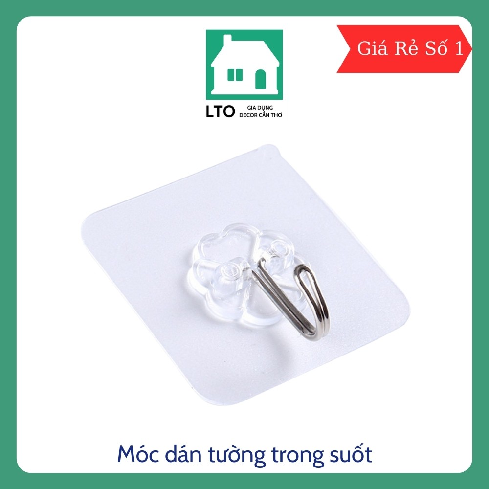 Móc Dán Tường Siêu Dính Trong Suốt Chịu Lực Tốt Treo Tường Chắc Chắn 6x6 cm