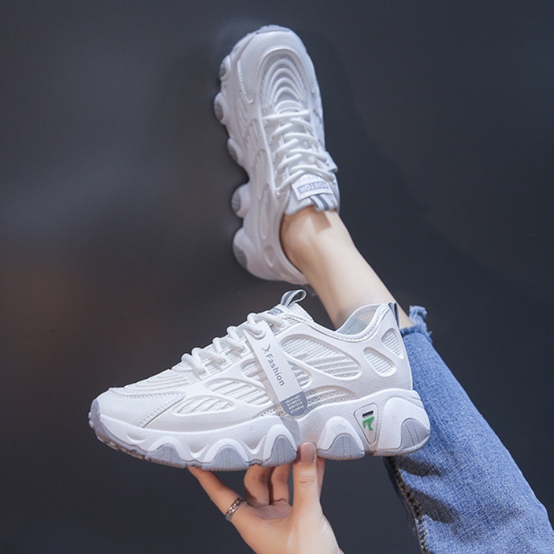 Giày sneaker nữ mùa hè lưới thoáng khí vải cao cấp màu trắng siêu mát hot 2023 Top Shoes Size 36-40 (025)
