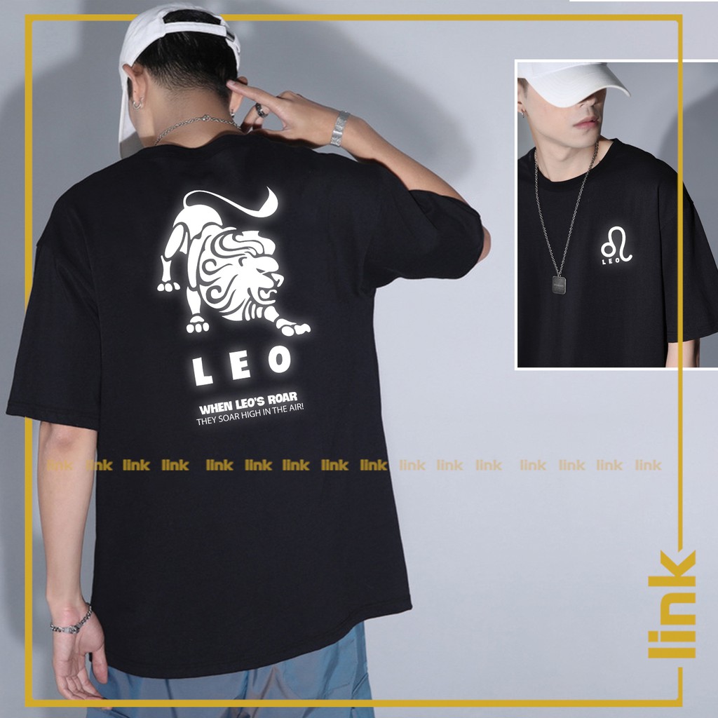 Áo phản quang bạc Sư Tử - Cung Hoàng Đạo  tay lỡ unisex