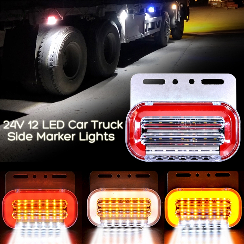 Đèn Led Tín Hiệu 24v 12 Bóng Gắn Hông Xe Hơi / Xe Tải