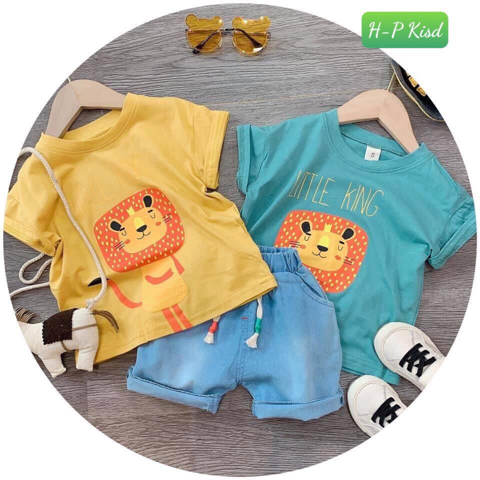 (Rẻ Nhất Tphcm) Bộ Đồ Áo Thun + Quần Jean Mềm Mùa Hè Cho Bé Trai
