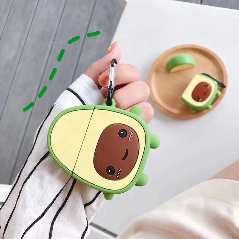 Vỏ Bảo Vệ Hộp Sạc Tai Nghe airpods 2 apple Không Dây Chất Liệu Silicon Mềm Hình Trái Bơ