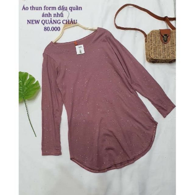 SALE SẬP SÀN áo thun nhũ kim sa form rộng dài dấu quần ảnh shop chụp