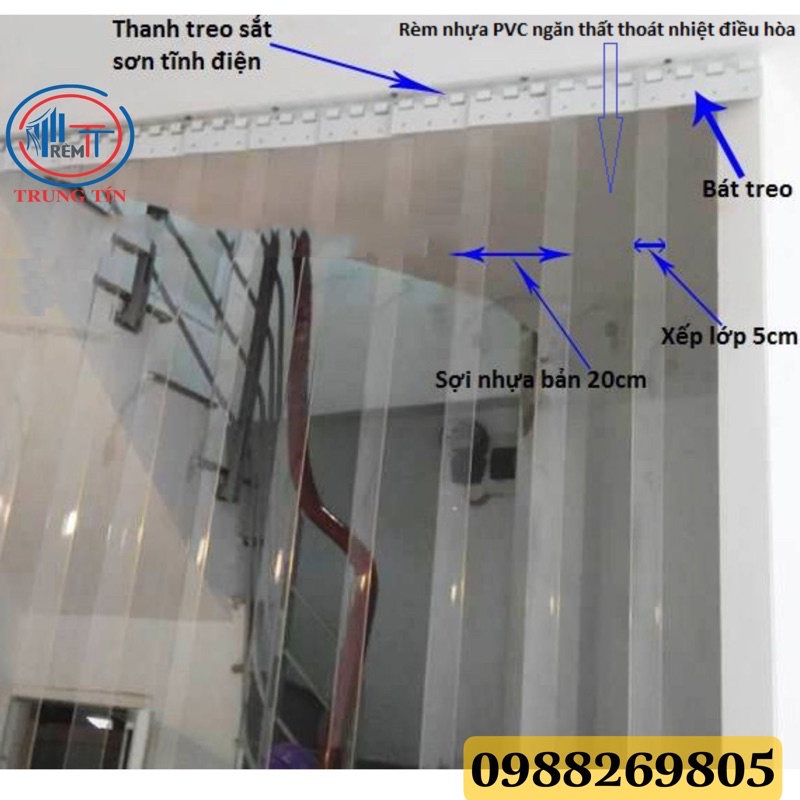 Rèm nhựa PVC ngăn lạnh điều hòa, rèm ngăn bụi cao cấp