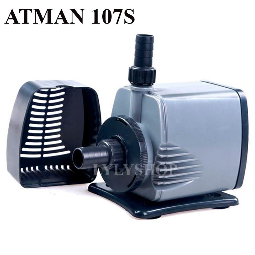 Máy bơm hồ cá tiết kiệm điện Atman AT-107S 72W, 4000l/h loại tốt - Hàng mới nhất 2017, BH uy tín ( Đen)