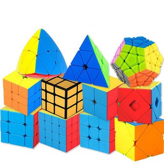Rubik 2x2, 3x3, 4x4, 5x5, Megaminx, Pyraminx, Skewb, Mirror, Square-1, Mastermorphix, Clover, Fisher, Gương, Cỏ 4 lá Ivy