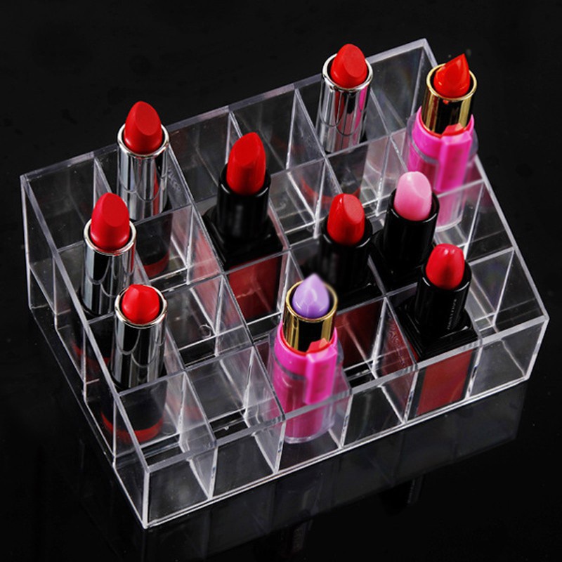Khay đựng son 24 ô nhựa mica siêu bền trong suốt Store4girls