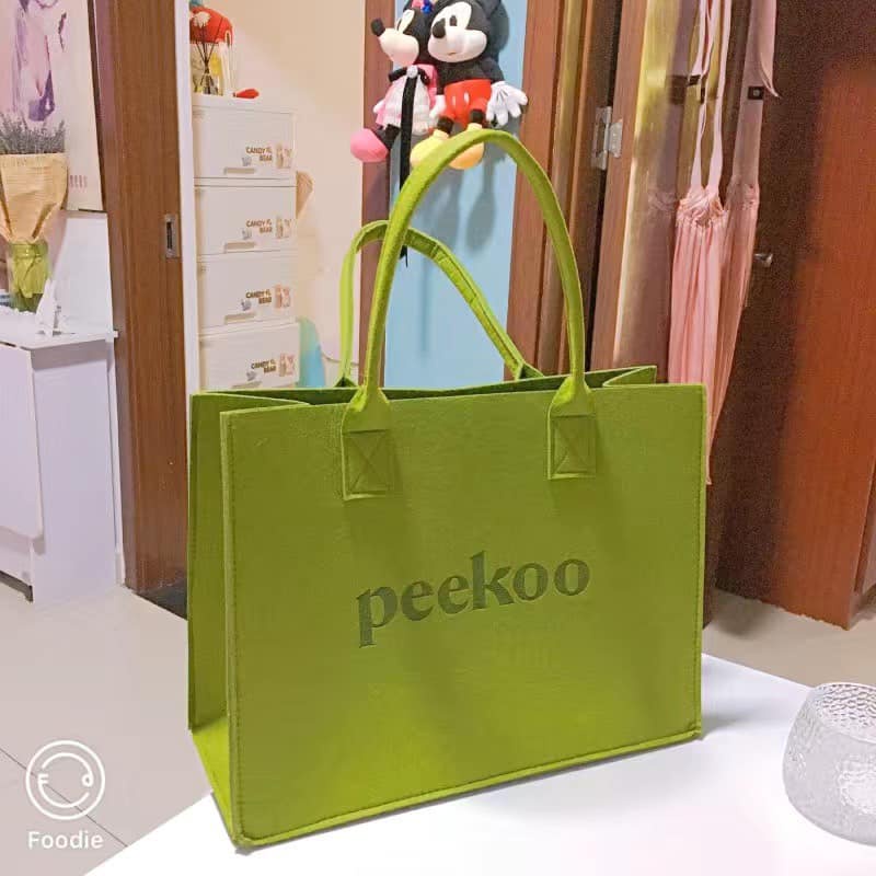Túi xách tay nữ ban to xanh lá PEKOO nội địa trung hot trend 2022