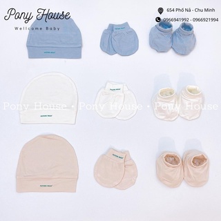 Set Mũ - Bao Tay- Bao Chân Nature Wear Chất Bambo Siêu Mềm Cho Bé Sơ Sinh / Newborn / NB