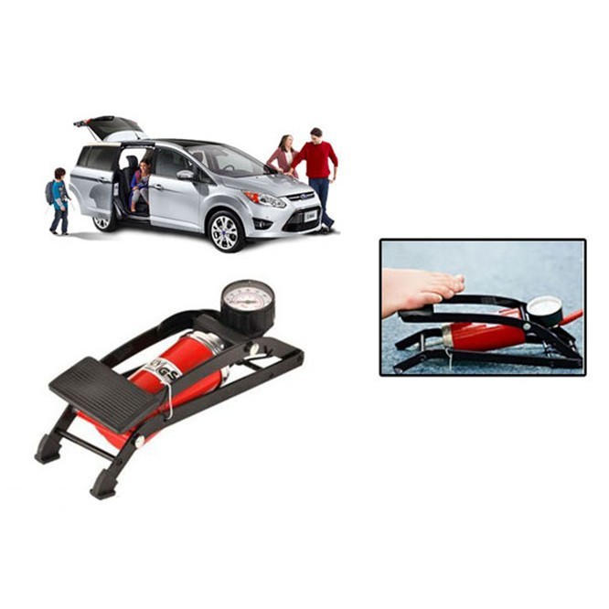 Bơm đạp chân mini 1 ống xi lanh dùng cho bể bơi ôto xe máy xe đạp