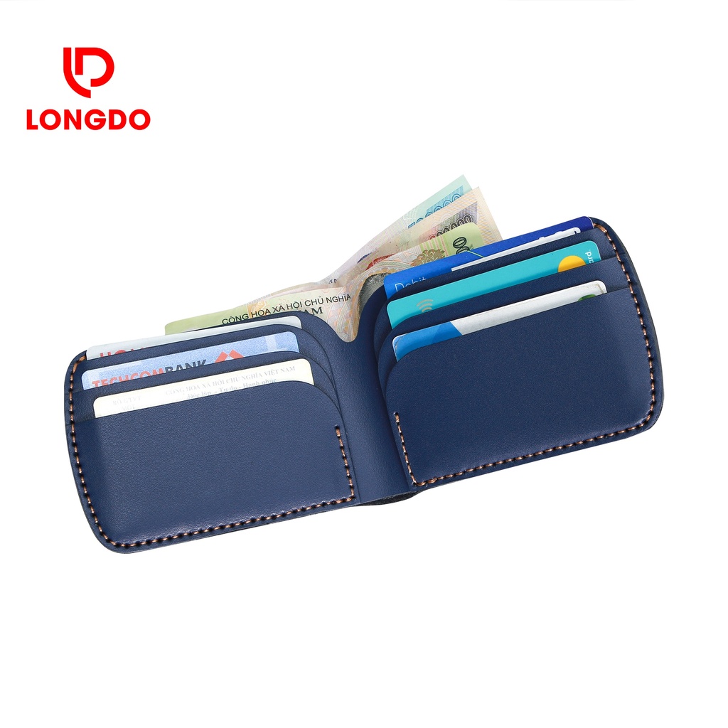 Ví nam da bò - Cam kết 100% da bò thật - Bảo hành 5 năm - Thương hiệu uy tín Longdo Leather - B04