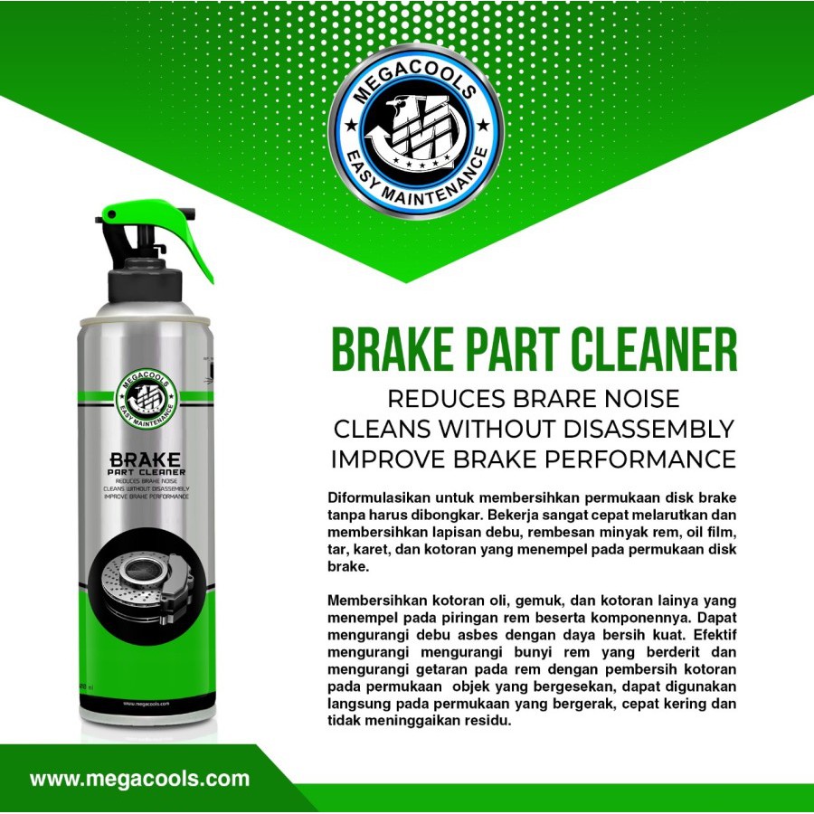 [Chính Hãng] MEGACOOLS BRAKE PART CLEANER 500ML - làm sạch bụi bẩn, chống kêu rít, vệ sinh phanh thắng đĩa NKLUBE