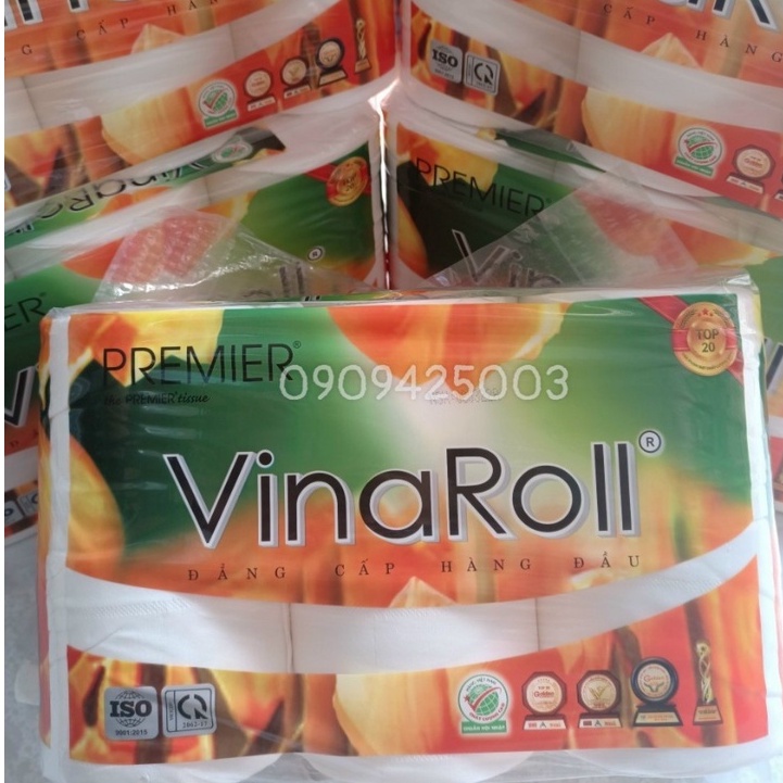 Combo 3 bịch giấy vệ sinh cuộn PREMIER VinaRoll 3 lớp 6 cuộn không lõi