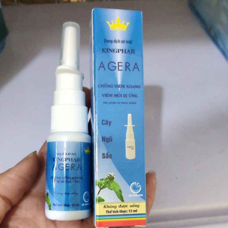 Xịt Xoang AGERA kingphar - Chai 15ml- Sát khuẩn, chống viêm xoang, viêm mũi dị ứng cấp và mãn tính