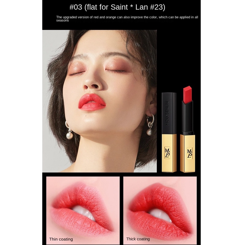 Son môi trang điểm hiệu ứng mờ 6 màu sắc thời trang