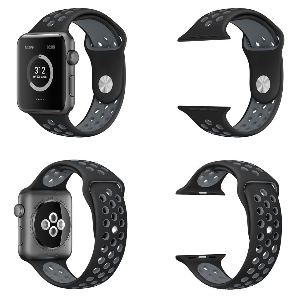 Dây đeo Apple watch chất liệu cao su cao cấp Nike+ đủ màu cho 45mm 41mm 44mm 40mm 42mm 38mm iWatch Series 7 6 SE 5 4 3 2